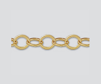 Gold Filled Flat Oval Cable Chain 4.7x3.6mm - 10 Feet