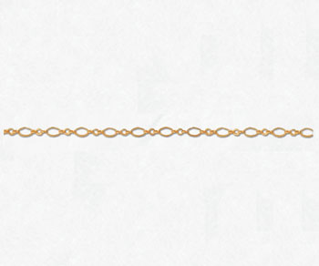 Gold Filled Flat Oval Long & Short Chain 4.5x2.5mm - 10 Feet
