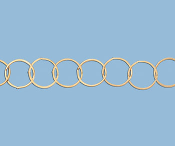 Gold Filled Flat Round Cable Chain 17mm - 10 Feet