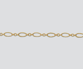 Gold Filled Oval Long & Short Chain 7.5x3.5mm - 10 Feet