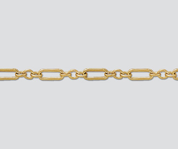 Gold Filled Rectangular Long & Short Chain 10.5x4mm - 10 Feet