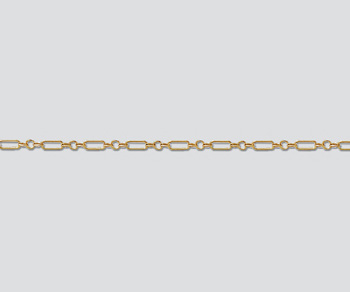 Gold Filled Rectangular Long & Short Chain 4.7x1.6mm - 10 Feet