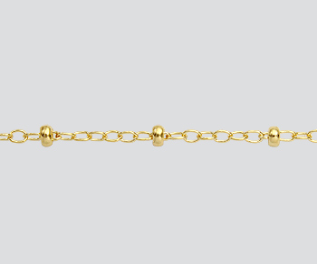 Gold Filled Satellite Chain 1.4mm Cable w/ 2.1mm Bead - 10 Feet