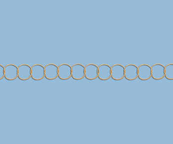 Gold Filled Twisted Round Cable Chain 10mm - 10 Feet