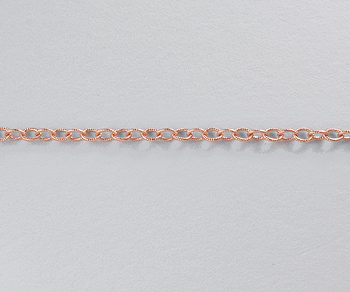 Rose Gold Filled Chain Cable Knurled 1.8x2mm - 10 Feet