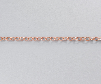 Rose Gold Filled Chain Cable Knurled 1.8x2mm - 10 Feet