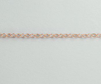 Rose Gold Filled Flat Cable Chain 1.5mm - 10 Feet