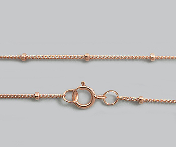 Rose Gold Filled Chain Satellite1mm w/1.9mm Ball 18 inch - Pack of 1