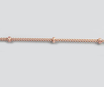 Rose Gold Filled Sattelite Chain 1mm w/1.9mm Ball - 10 Feet