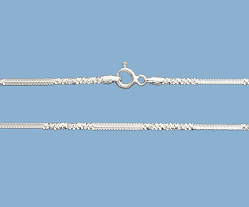 Sterling Silver Alternate Cross Chain 1.4mm 18 inch - Pack of 1