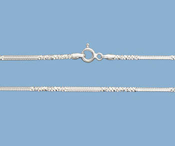 Sterling Silver Alternate Cross Chain 1.4mm 18 inch - Pack of 1