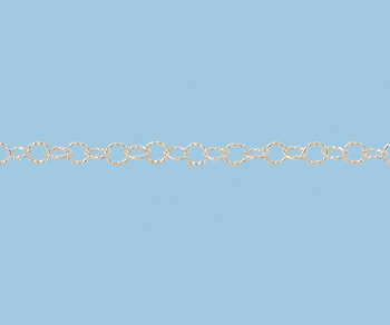 Sterling Silver  Chain  Cable  Knurled  2.6mm - 10 Feet