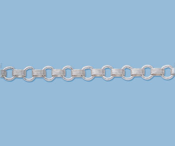 Sterling Silver Bar & Ring Chain 6mm Bar - 6mm Ring - 10 Feet