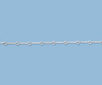 Sterling Silver Bar & Ring Chain 8mm Bar - 2.3mm Ring - 10 Feet