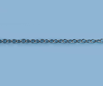 Sterling Silver Chain (Oxidized) Cable Knurled 1.8mm - 10 Feet