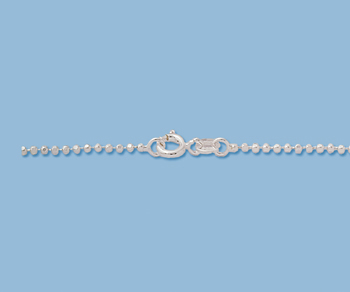 Sterling Silver Ball Chain 1.5mm Diamond Cut 18 inch - Pack of 1