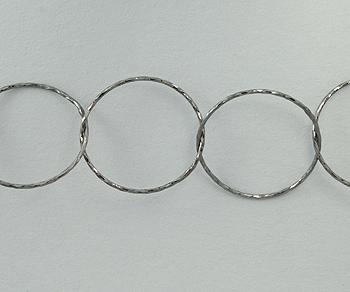 Sterling Silver Chain (Oxidized) Dia. Cut Round Cable 16mm - 10 Feet