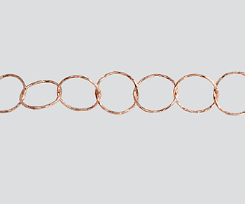 Sterling Silver Chain (Rose)  Dia. Cut Round Cable 9mm - 10 Feet