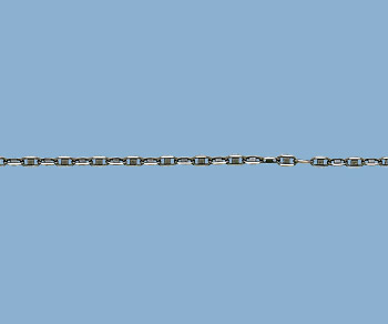 Sterling Silver Chain 2 Tone (Gunmetal / Silver) 2.1x4.5mm - 10 Feet