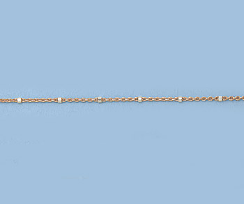 Sterling Silver Chain 2 Tone (Rose / Silver) 1x1.5mm  - 10 Feet