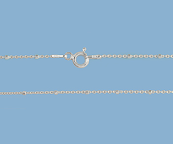 Sterling Silver Chain 1x1.5mm 18 inch - Pack of 1