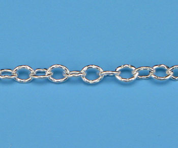 Sterling Silver Chain Cable Knurled 1.8x2mm - 10 Feet