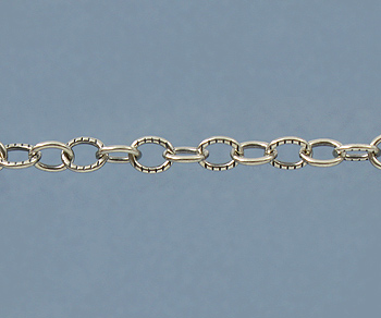 Sterling Silver Chain Cable Oxidized 4.5x5.5mm - 10 Feet