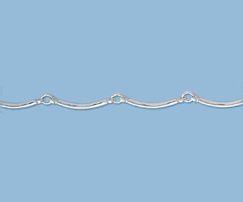 Sterling Silver Chain Curved Bar & Link  20.5x1.5mm - 10 Feet