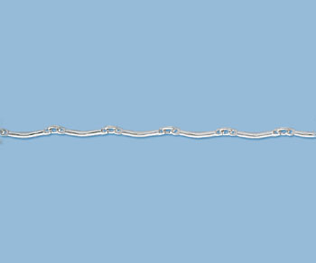 Sterling Silver Chain Curved Bar & Link 12.5mm - 10 Feet