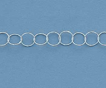 Sterling Silver Chain Dia. Cut Round Cable 9mm - 10 Feet
