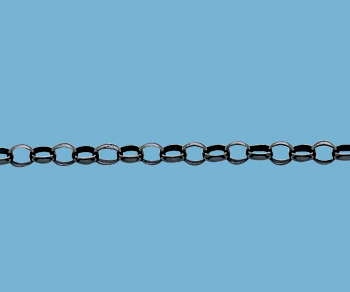 Sterling Silver Chain Rolo (Oxidized) 2.5mm - 10 Feet