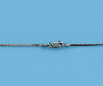 Sterling Silver Chain Snake (Oxidized) 1mm 18 inch - Pack of 1