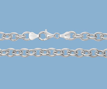 Sterling Silver Hollow Cable Chain 6.8x8mm 20 inch - Pack of 1
