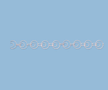 Sterling Silver Double Circle with Oval Link Chain 10mm - 10 Feet