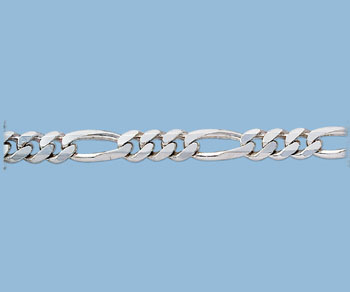 Sterling Silver Figaro Chain 7mm - 10 Feet