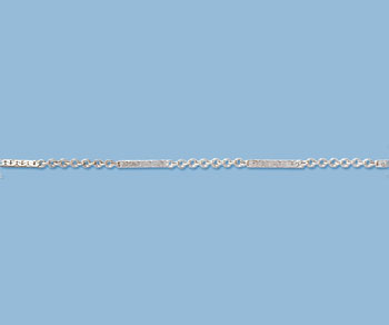 Sterling Silver Imitation Bar and Link Chain 10x1.2mm - 10 Feet