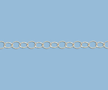 Sterling Silver Oval Cable Chain 7.9x5.8mm - 10 Feet