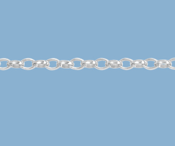 Sterling Silver Oval Rolo Chain 2.6x1.8mm - 10 Feet