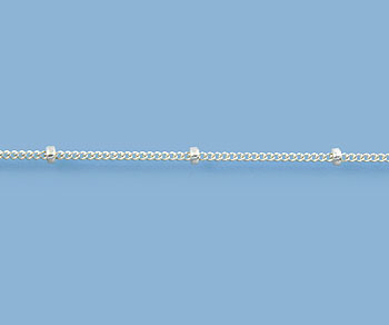 Sterling Silver Satelite Chain 1mm w/1.9mm Ball - 10 Feet