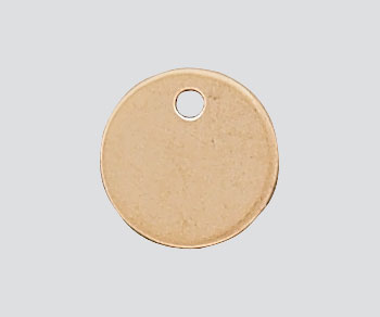 Gold Filled Charm Round Flat Disc w/Hole 7mm - Pack of 1