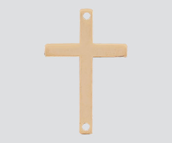 Gold Filled Charm Sideways Cross 22.5x14.5mm - Pack of 1