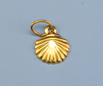 Gold Filled Charm Small Shell 8mm w/Ring - Pack of 1