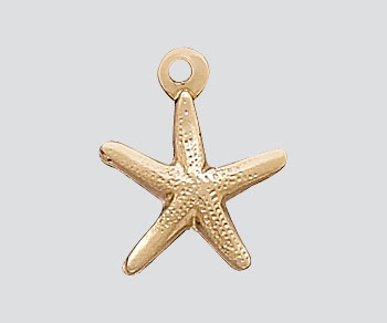 Gold Filled Charm Starfish 8mm - Pack of 1