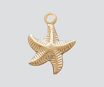 Gold Filled Charm Starfish 9.5mm - Pack of 1