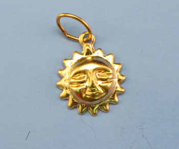 Gold Filled Charm Sun 9mm - Pack of 1