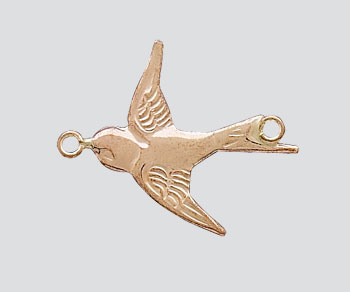 Gold Filled Charm Swallow Connector 16.5x13.5mm - Pack of 1