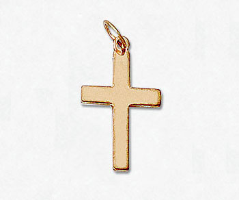 Gold Filled Charm Cross 10x16mm w/Ring - Pack of 1