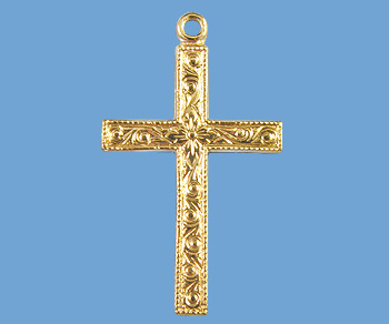 Gold Filled Charm Cross 15x25.5mm - Pack of 1