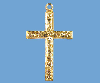 Gold Filled Charm Cross 15x25.5mm - Pack of 1