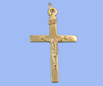 Gold Filled Charm Cross w/Ring 17.5x26mm - Pack of 1